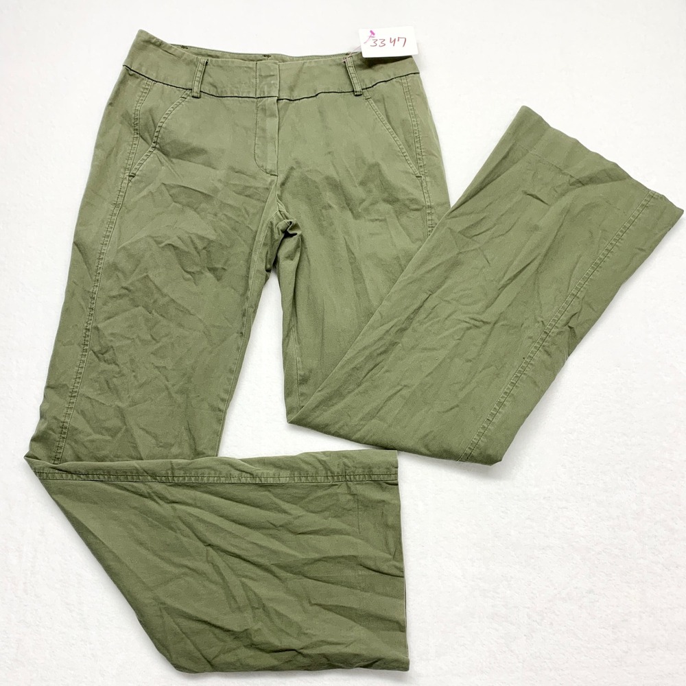 Womyn Wide Leg Trouser Womens Size 6 Olive Green Chino Pants Made in USA Cotton